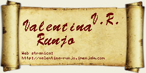 Valentina Runjo vizit kartica